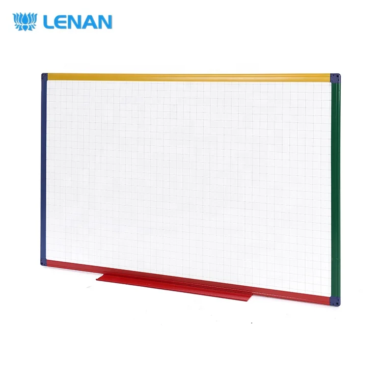 Factory price wall mounted double side erasable writing whiteboard calendar dry erase magnetic white board with grid lines