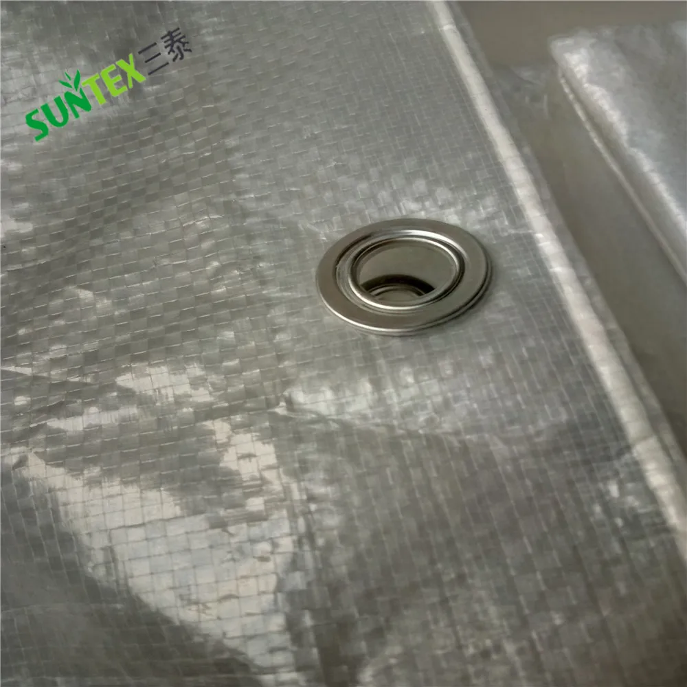 150 Micron Woven hdpe rainproof cover,tear resistance transparent Reinforced plastic sheeting 12m*75m