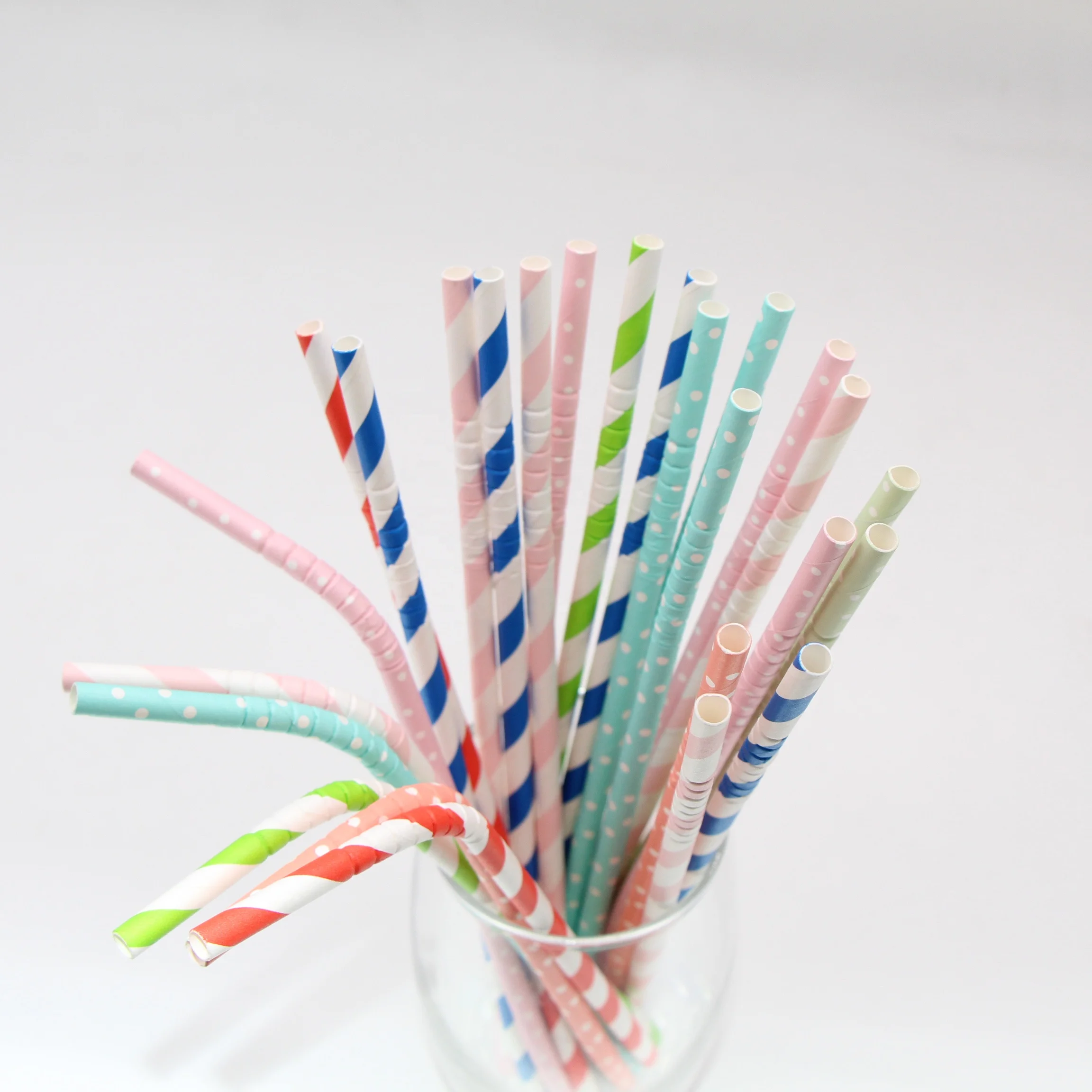 Decorative Topper Wedding Party Disposable Striped Paper Straws Straw Creative Birthday