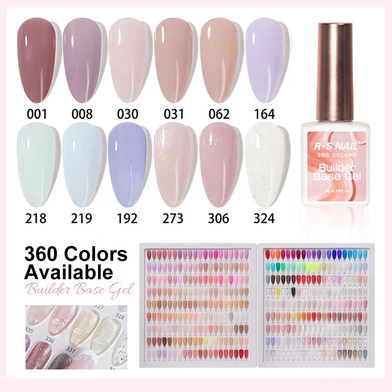 R S Nail Oem Private Label 360 Colors Builder Base Gel Extension Uv Builder Bottle Builder Nails Supplies Construction UV Gel