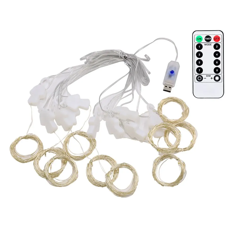 3X2 3X3M Christmas Curtain Outdoor LED String Light Remote Control Copper Wire Fairy Lights Smart Curtain Lights