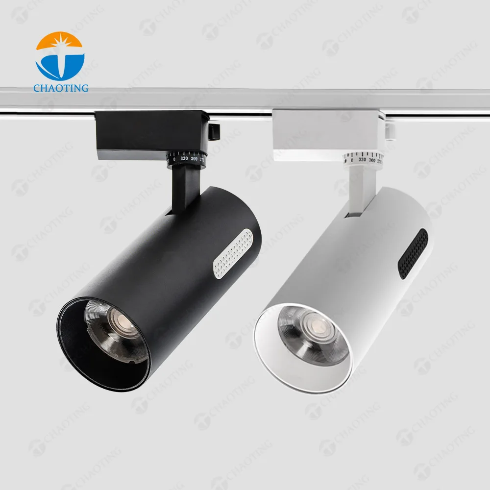Commercial Adjustable Spot Light 2 3 4 Wires Recessed Surface Mounted Led Track Rail Lighting System Cob Spotlights Track Lights