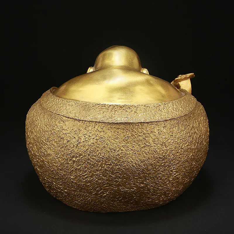 Dropship Buddhism Hotei Buddha Antique Brass Statue Patung Buddha Maitreya Statue