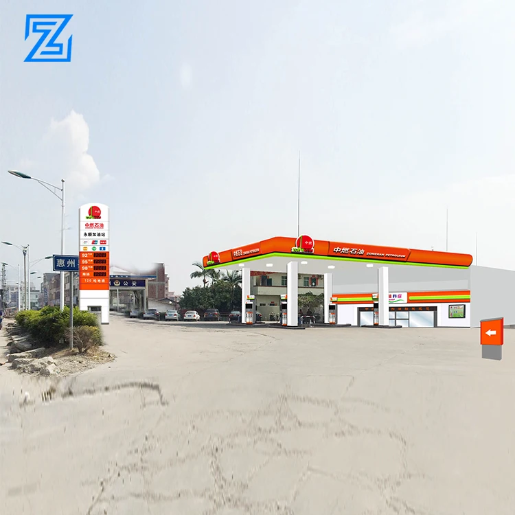 Best price steel structure space frame gas filling station gas station equipment for sale