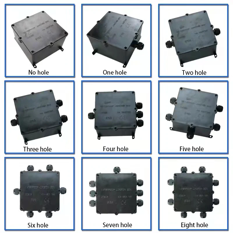 CDE103-3Y outdoor plastic IP68 Waterproof ABS electrical cable junction box switch enclosure with 3 connectors