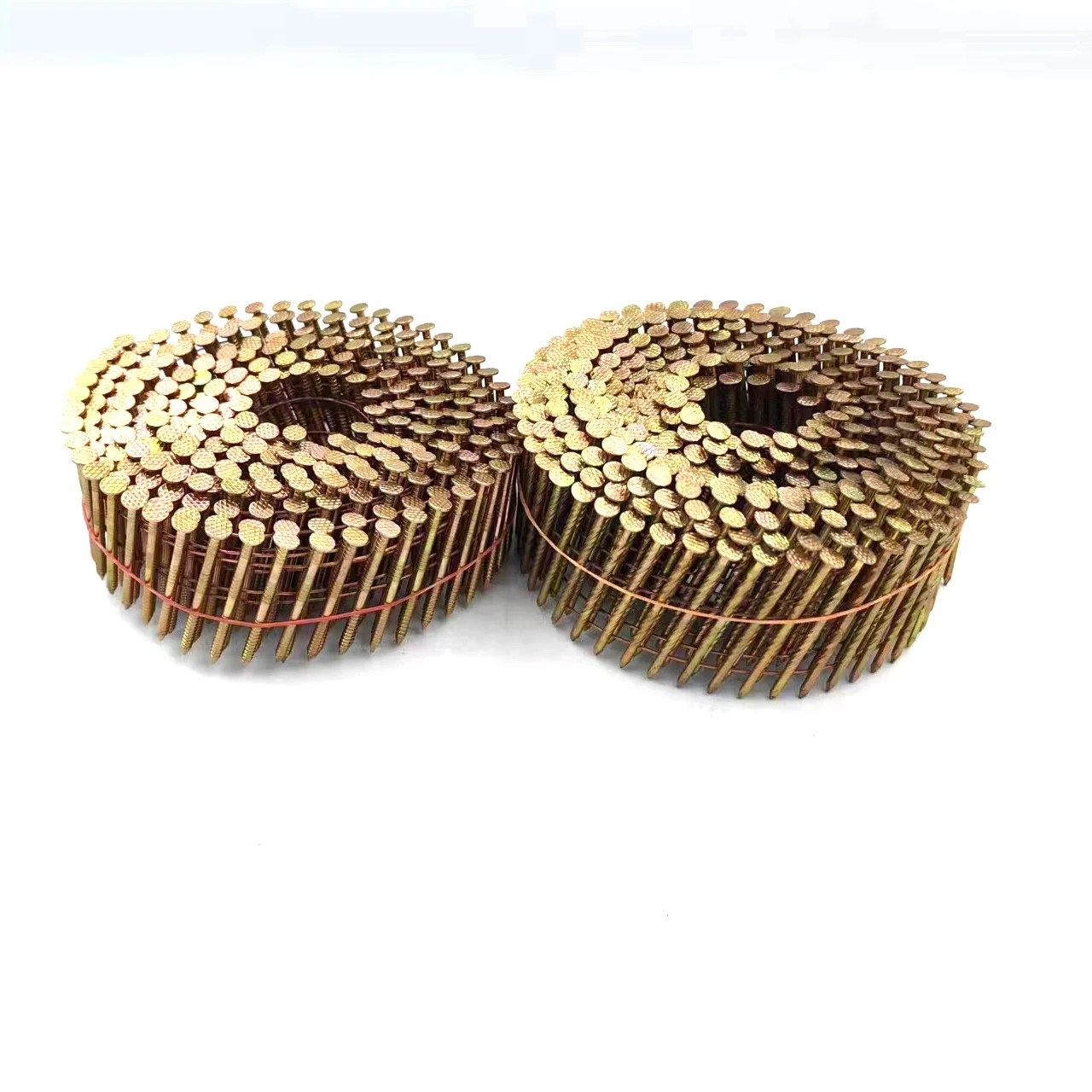 yellow painted 2*0.99inch  coil nail