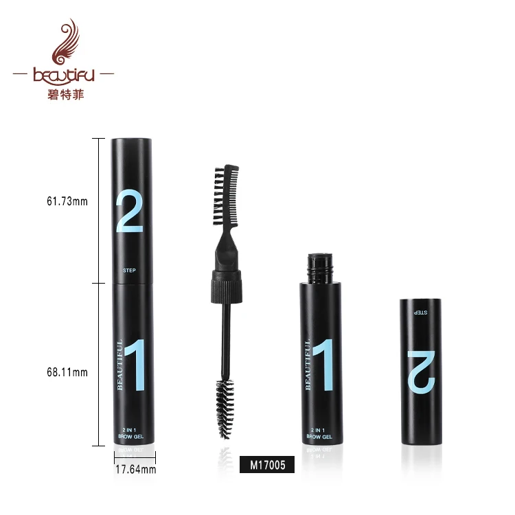 New arrival 2 in 1 matte black primer mascara packaging,6ml multi--functional mascara container,aluminum mascara tube with brush