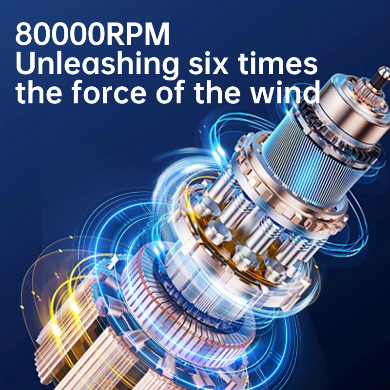 Portable Cordless Turbo Air Duster 80000RPM Electric Blower Compressed Air Gun Hair Dryer Mini Jet Fan