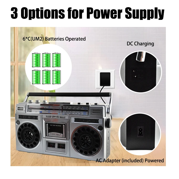 3-In-1 Cassette Player And Recorder La Radio Enregistreur De Cassette Lecteur Et Magnetophone Enregistrer With Radio