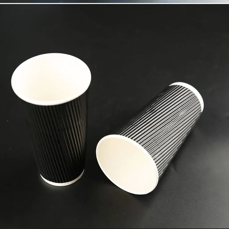 Coffee Tea Hot Chocolate Drinks To go Insulated Ripple Double-Walled Paper Cup with Lid
