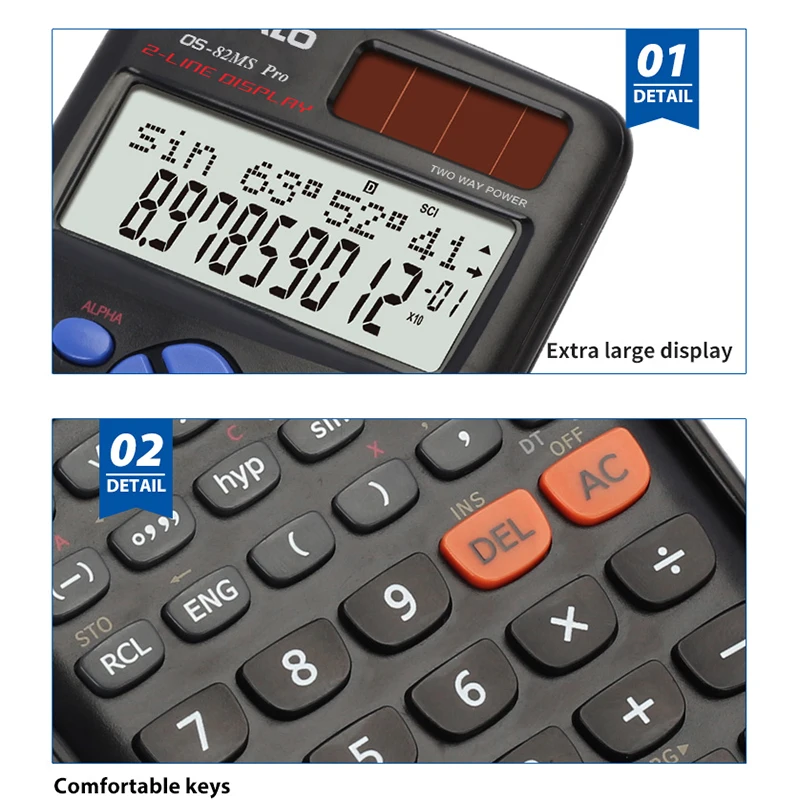 Оптовая продажа 82MS Pro обновленный научный калькулятор с функцией 240 для студентов