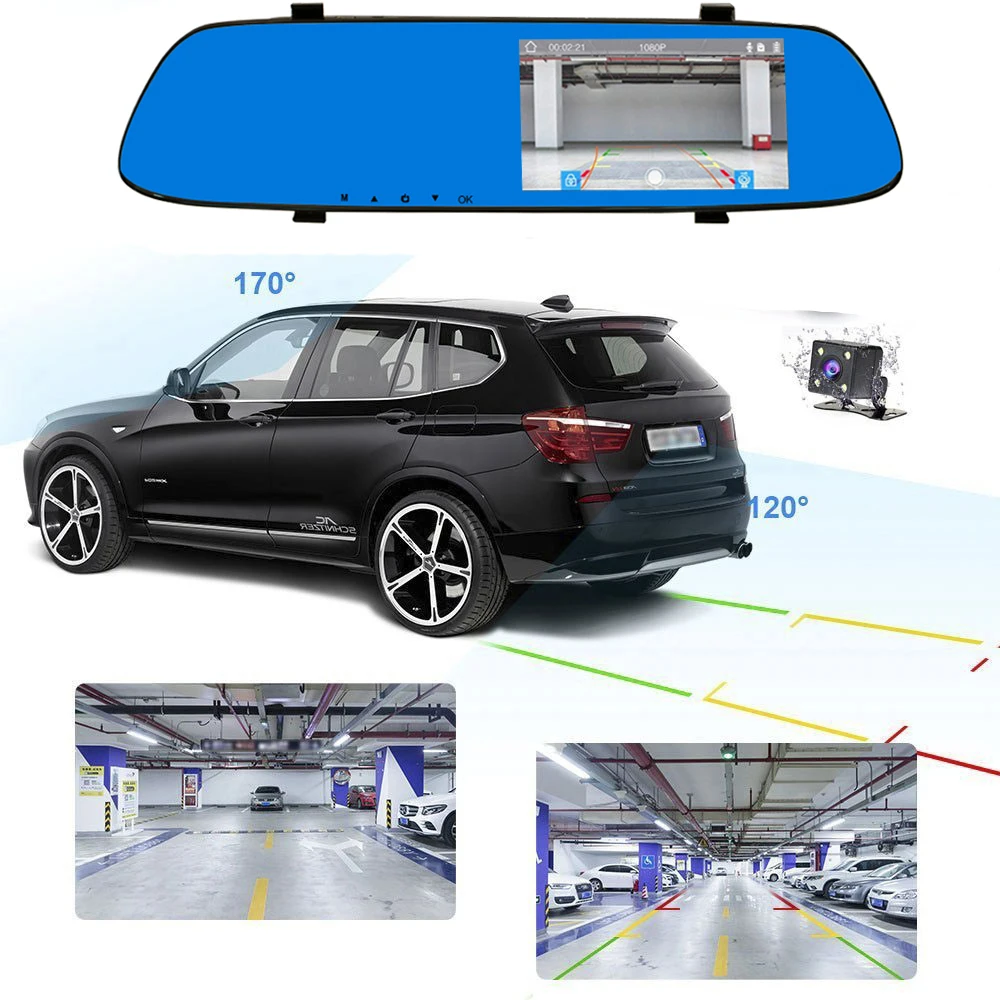 4.3inch Dual Dash Manual car camera hd dvr car dvr camera full fhd 1080p hd vehicle blackbox car dvr firmware update