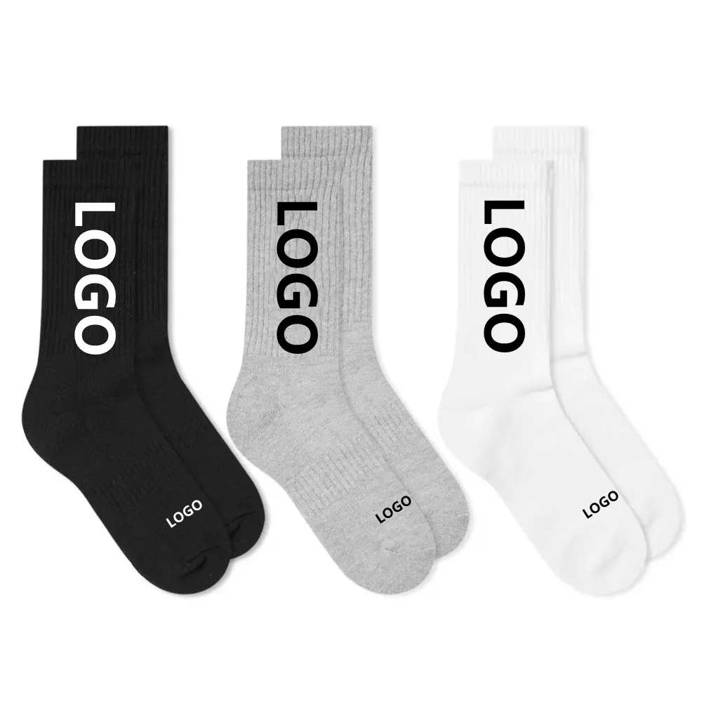 High quality neutral plain socks custom logo fashion street cotton socks custom design