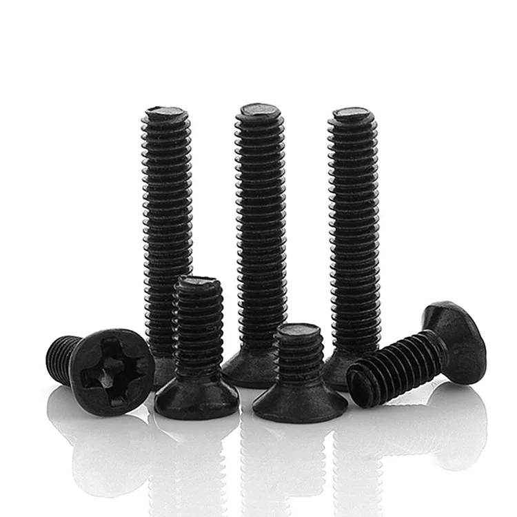 Black Oxide M1.2 M1.4 M1.6 M1.7 M2 M2.5 M3 M4 M5 Cross Recessed CSK Flat Plain Head 25mm Phillips Machine Screws