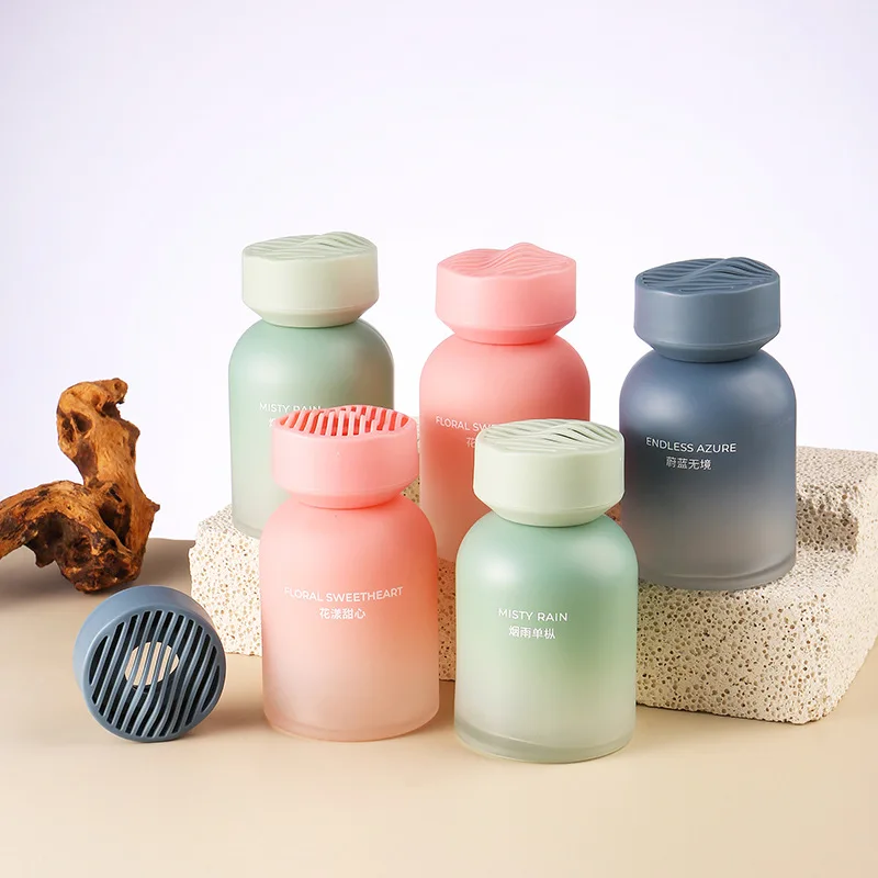 In stock Luxury 120Ml Cylindrical Pink Glass Aroma Diffuser car perfume Bottle Reeds Air Diffusers for Home Fragrance