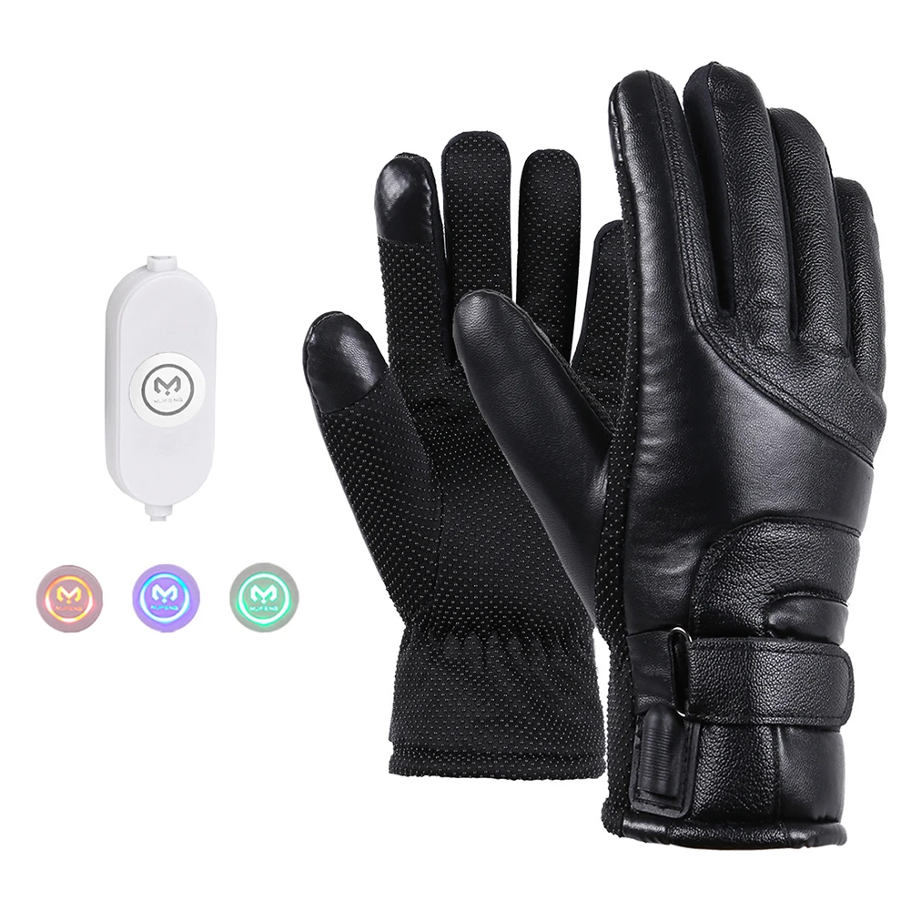 1 пара USB мотоцикл с электрическим подогревом перчатки Power Bank обогревающие Перчатки Отопление трехступенчатая регулировка