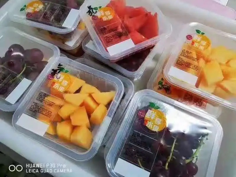 
hot sale DQ-2 four sides food tray heat sealing packing machine 
