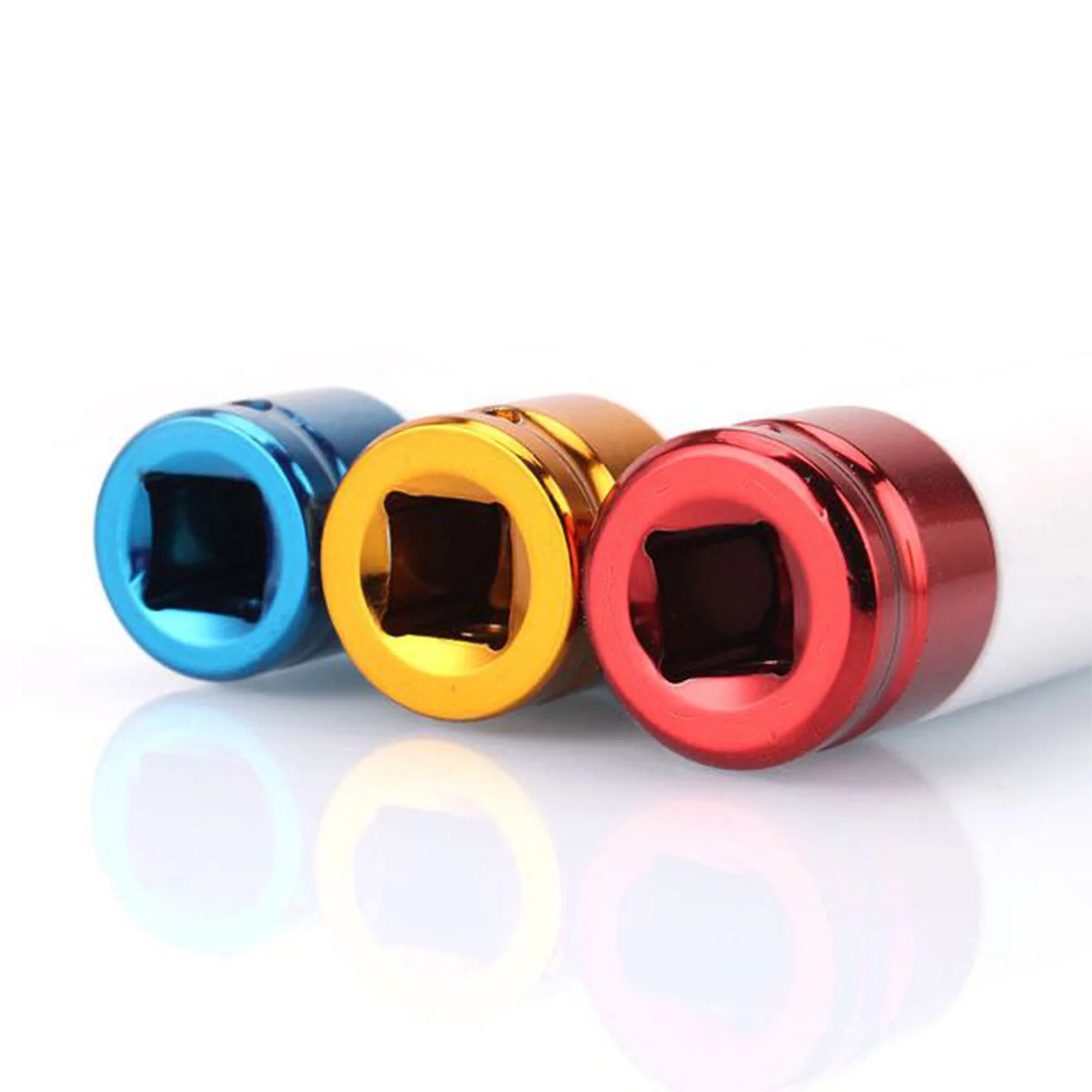 3PCS 17/19/21mm Tyre Protection Sleeve 1/2 Colorful Steam Sleeve Wall Deep Impact Nut Socket Set