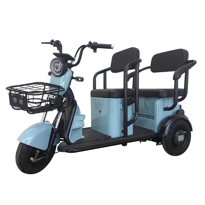 
America Canada hot sale 48V 500W 3 wheel electric scooter passenger tuk tuk double seat children tricycle 