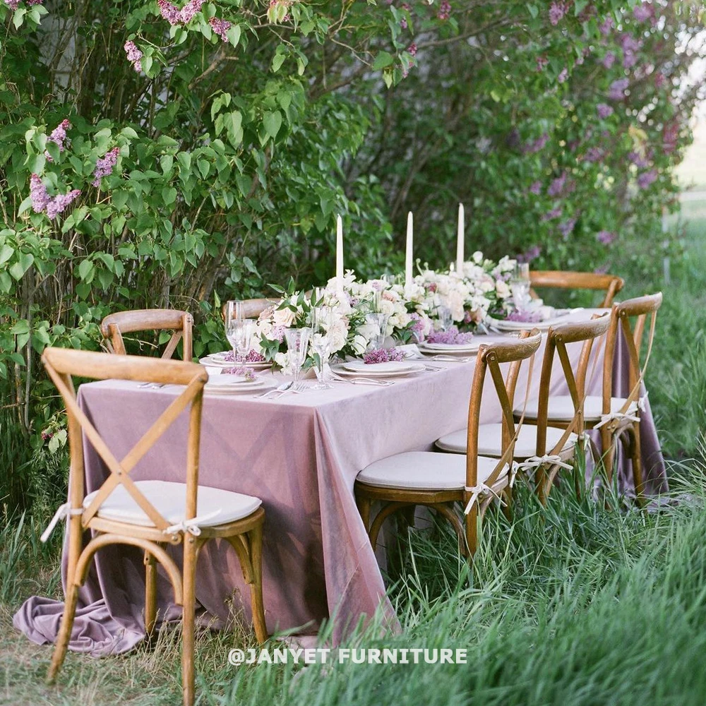 Wholesale Rustic Wedding Event Oak Stackable Crossback Wood Chairs