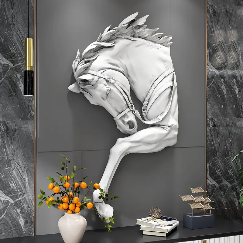 3D walls drawing art diy home decor wall mount Horse Staute wall hanging Half Horse Staute