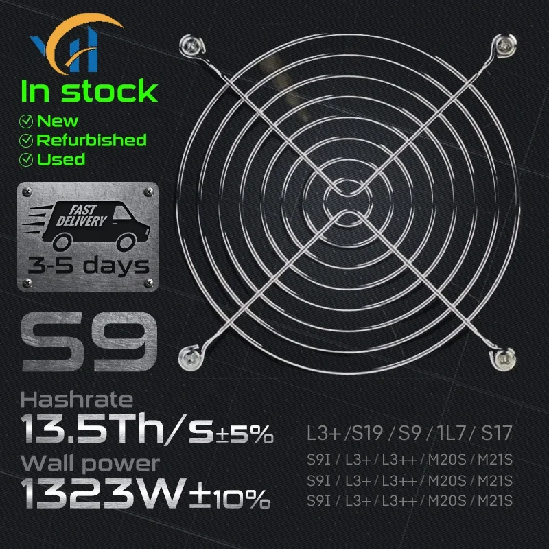 In Stock Used S9 Supplier Asic S9 S19 S17 T17 L3+ Gpu Rtx Gtx Rx S9 Asic