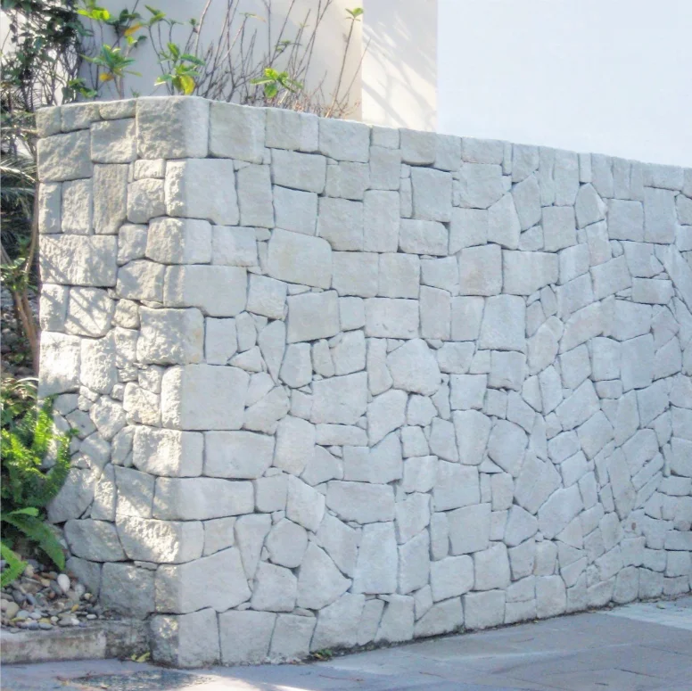 White Exterior & Outdoor Natural Sand Stone Irregular Loose Decorative Backyard Stone Wall Cladding