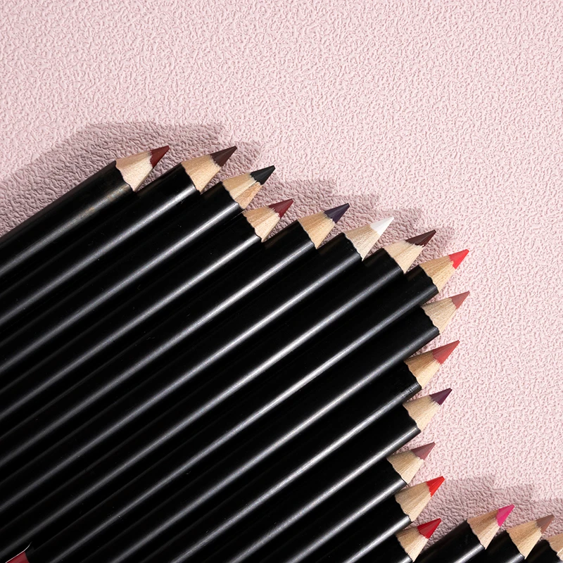 Wholesale lip liner private label 25 colors custom waterproof lipliner pencil high pigment matte pink pencil lipliner