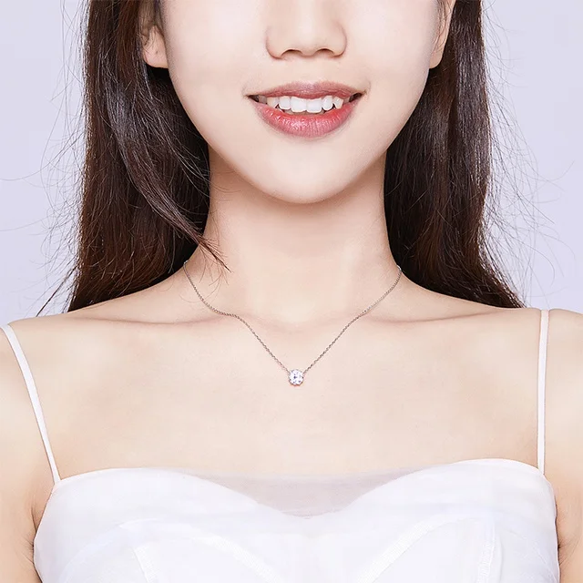 Fashion jewelry minimalist necklaces 925 silver shining life high quality cubic zirconia diamond necklace