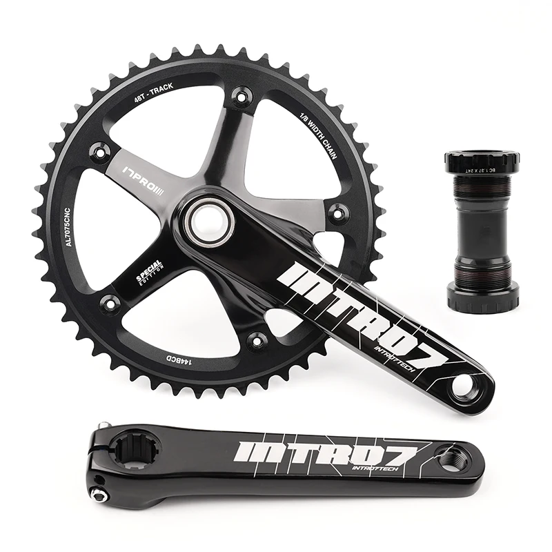 PC017 Fixed Gear Bicycle Freewheel Crankset Integrated CNC Hollow Crank Track Cycle Parts Single Speed Chainwheel