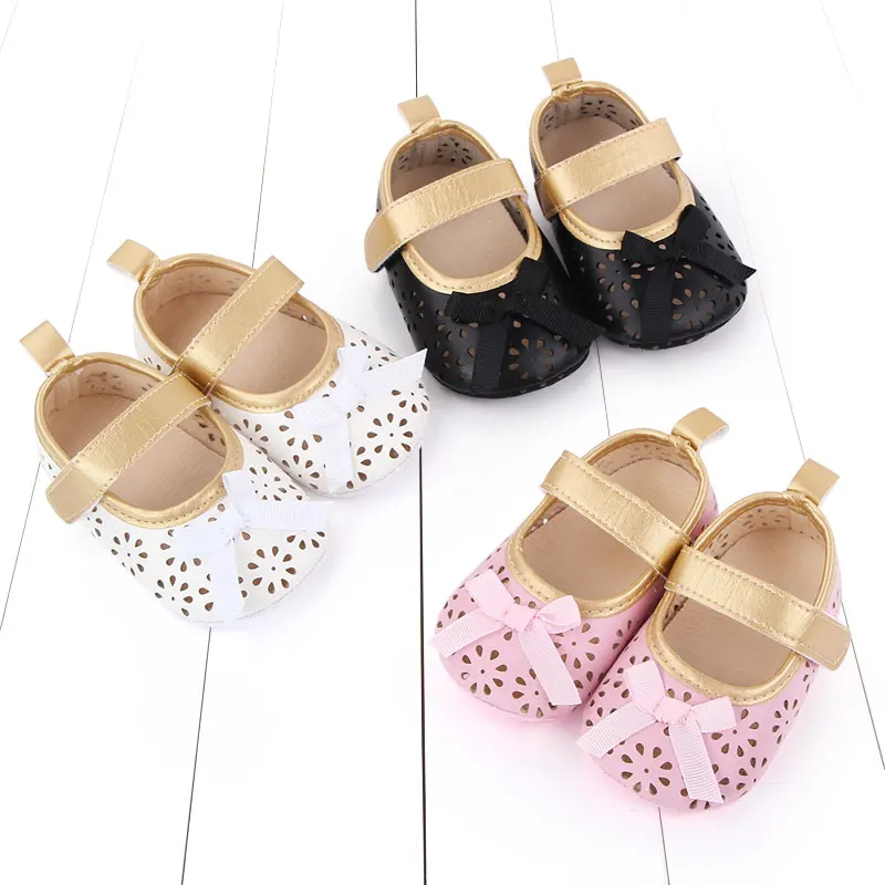 High-quality hollow out floral baby girl shoes formal infant shoes