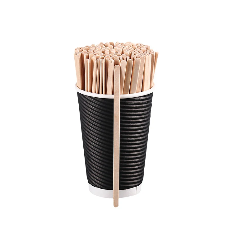 High quality drink stirrers eco-friendly disposable wooden coffee drinking stirrers with individual package