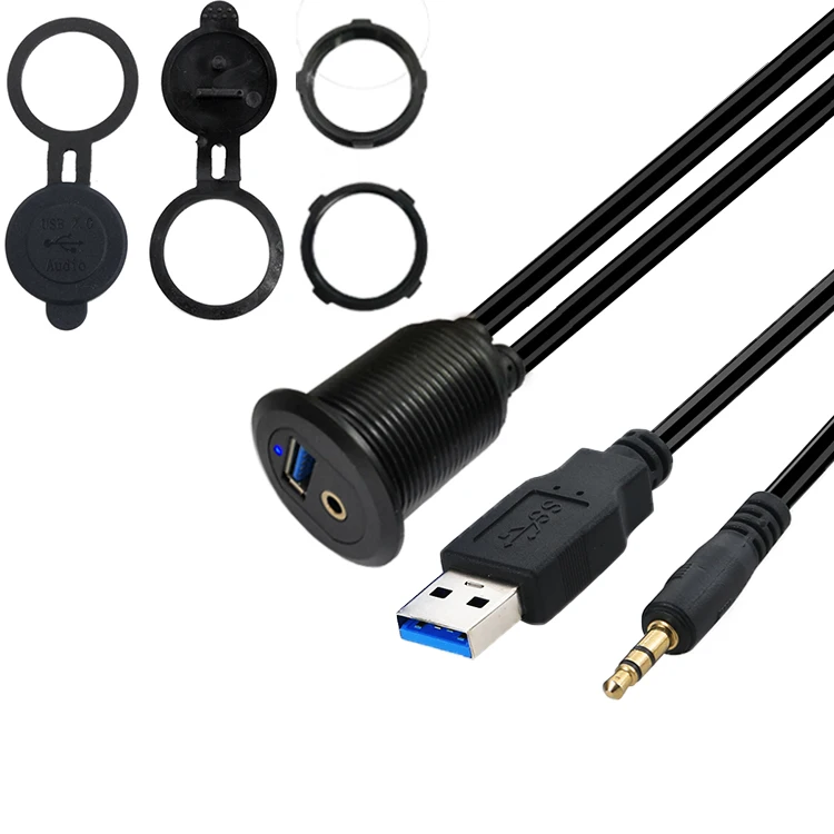  3Ft LBT поликарбонатный корпус 3 5 мм и Usb 0 штекер-гнездо Панель Крепление удлинитель Aux кабель со