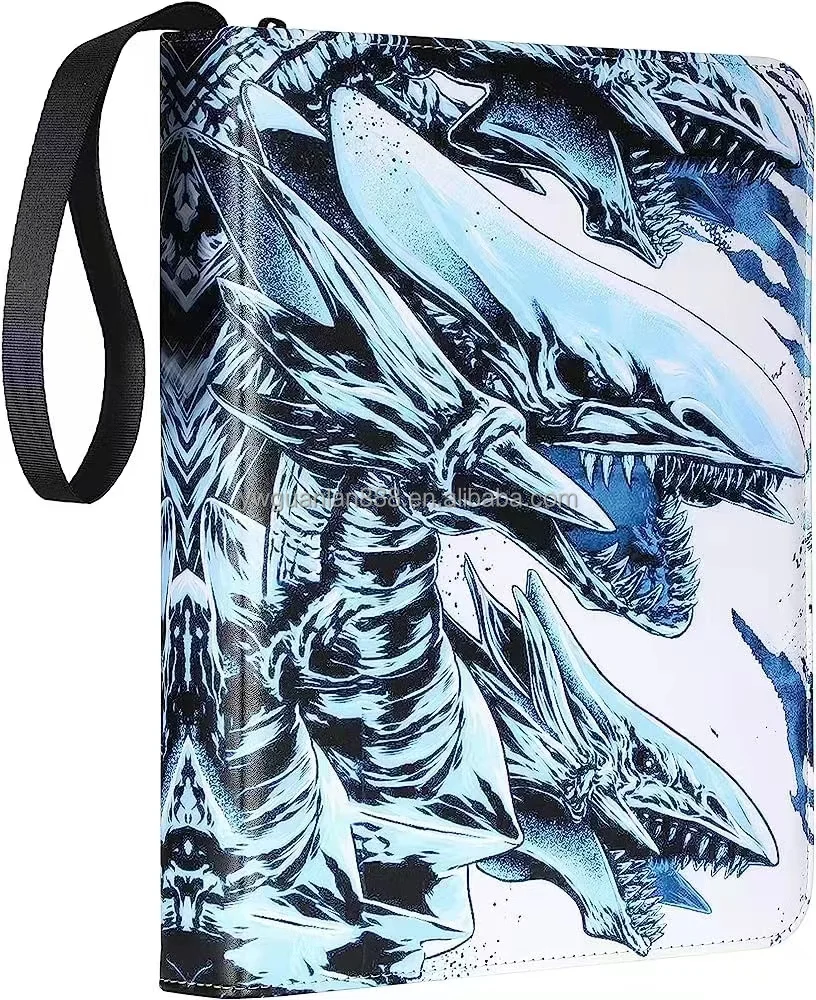 Custom Game MTG Poke Mon TCG Yugioh Baseball Trade Trading Card Binders Album Card Folder Card 9pockets Zip Leather Candy PU Gl