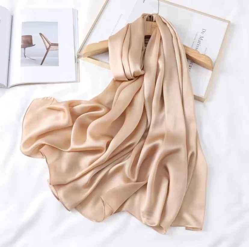 wholesale 2022 High Quality  90x180cm shawl Plain Islamic Scarf Hijab Women silk long scarves