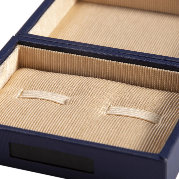 In Stock Blue Black Exquisite Double Cufflink Box With Heaven and Earth Box