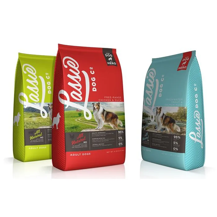 Custom Printed Colorful Heat Seal Pet Food Packaging Bag 8 Side Sealing Bag Flat Bottom Pouch