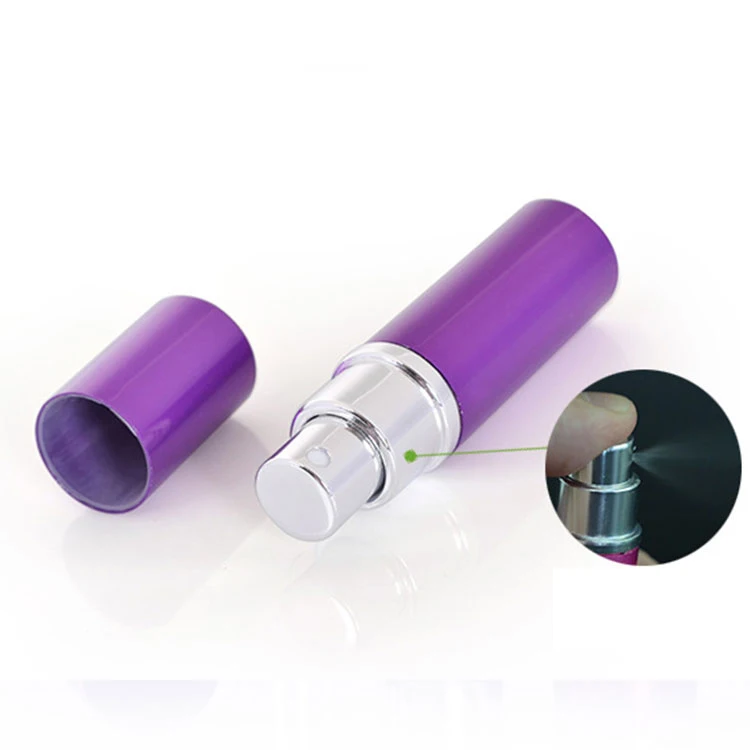 Empty cosmetic 7 colors 10ml mini portable pocket sized aluminum bottles refillable spray perfume atomizers wholesale