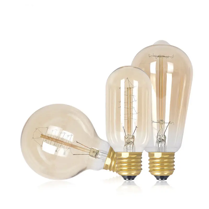 AC220V 40W ST64 G80 T45 Retro Vintage Edison Lamp Filament Light Decor E27 Edison Bulb