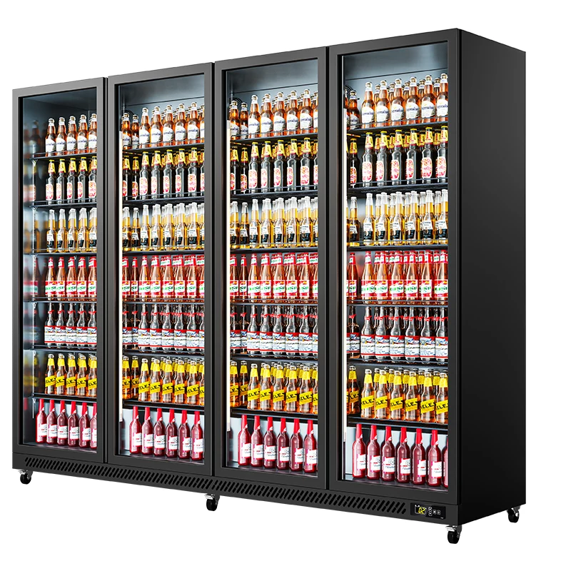 LB1880C Economical Without Defogging Black White Color 1250L Three Door Beverage Fridge Cooler Freezer For Supermarket