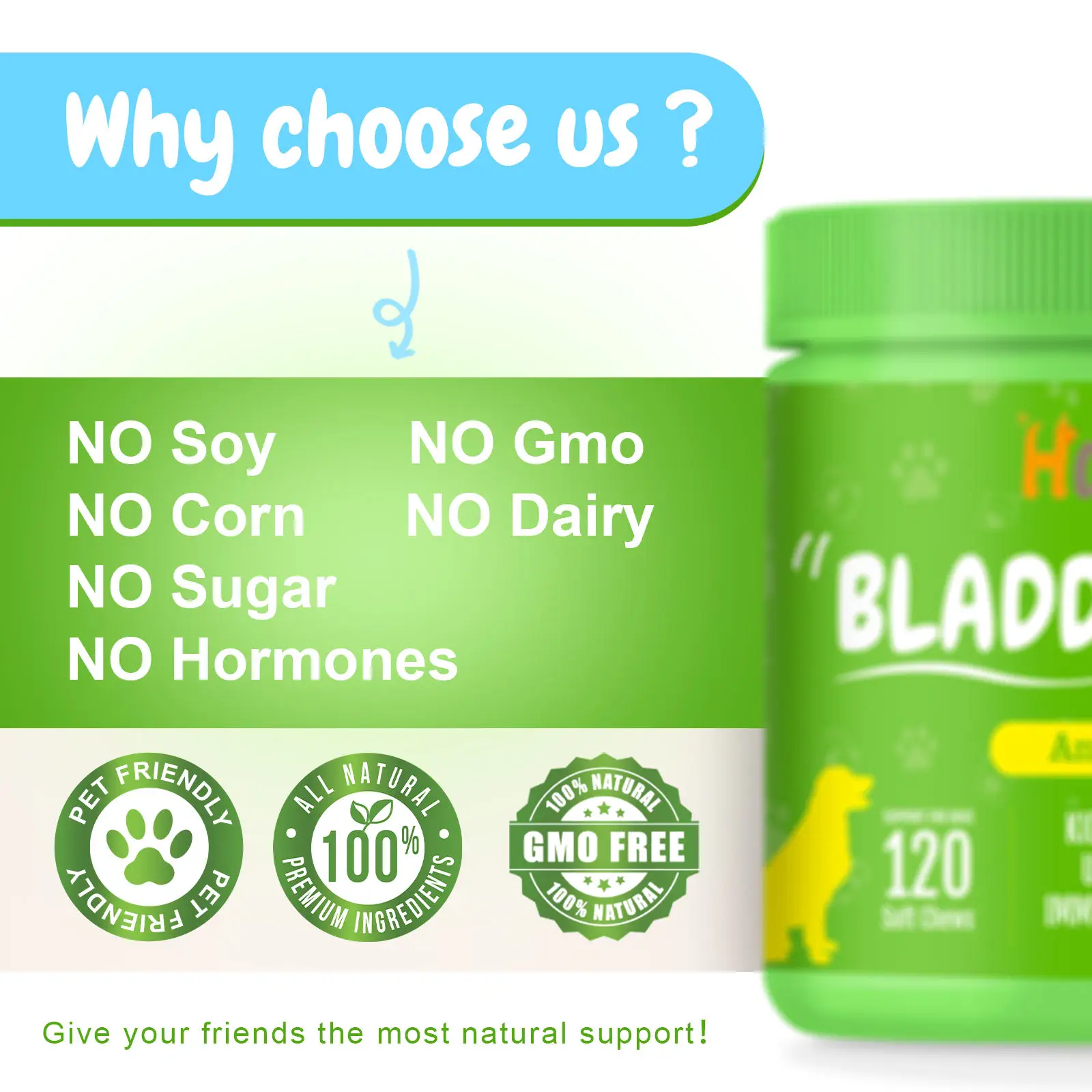 HANYUN OEM/ODM Pets Health Bladder Control Supplements Soft Cranberry chew  for Dogs Cranberry Kidney Support for Pets