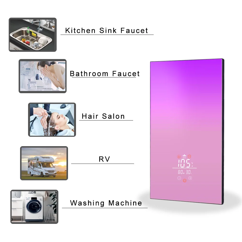 High Power 8KW-11KW Wall Mounted Electric Portable Water Heater Gyser Plastic 2023 High-end Mini Kitchen Heater