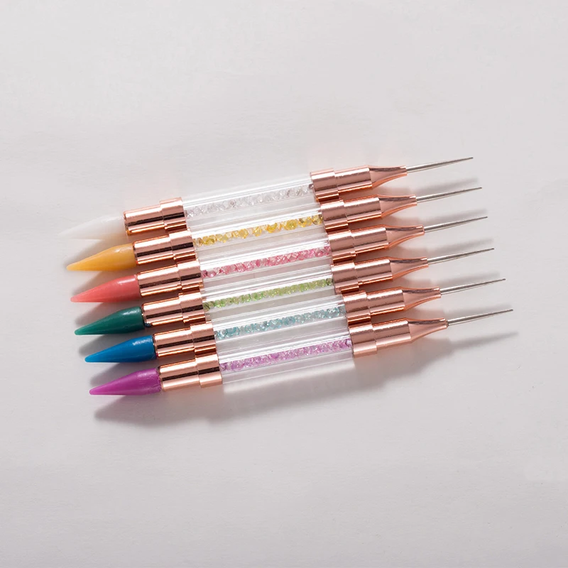Dual End Nail Art Dotting Pen Wax Rhinestone Stud Picker Pencil Crystal Beads Nails Tips Decoration Manicure Tool