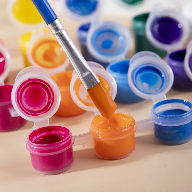 Bo Yi Xuan Hot Selling Paint Pots 2ml 3ml  5ml With 6/12  Colors Acrylic Paint Set For Painting