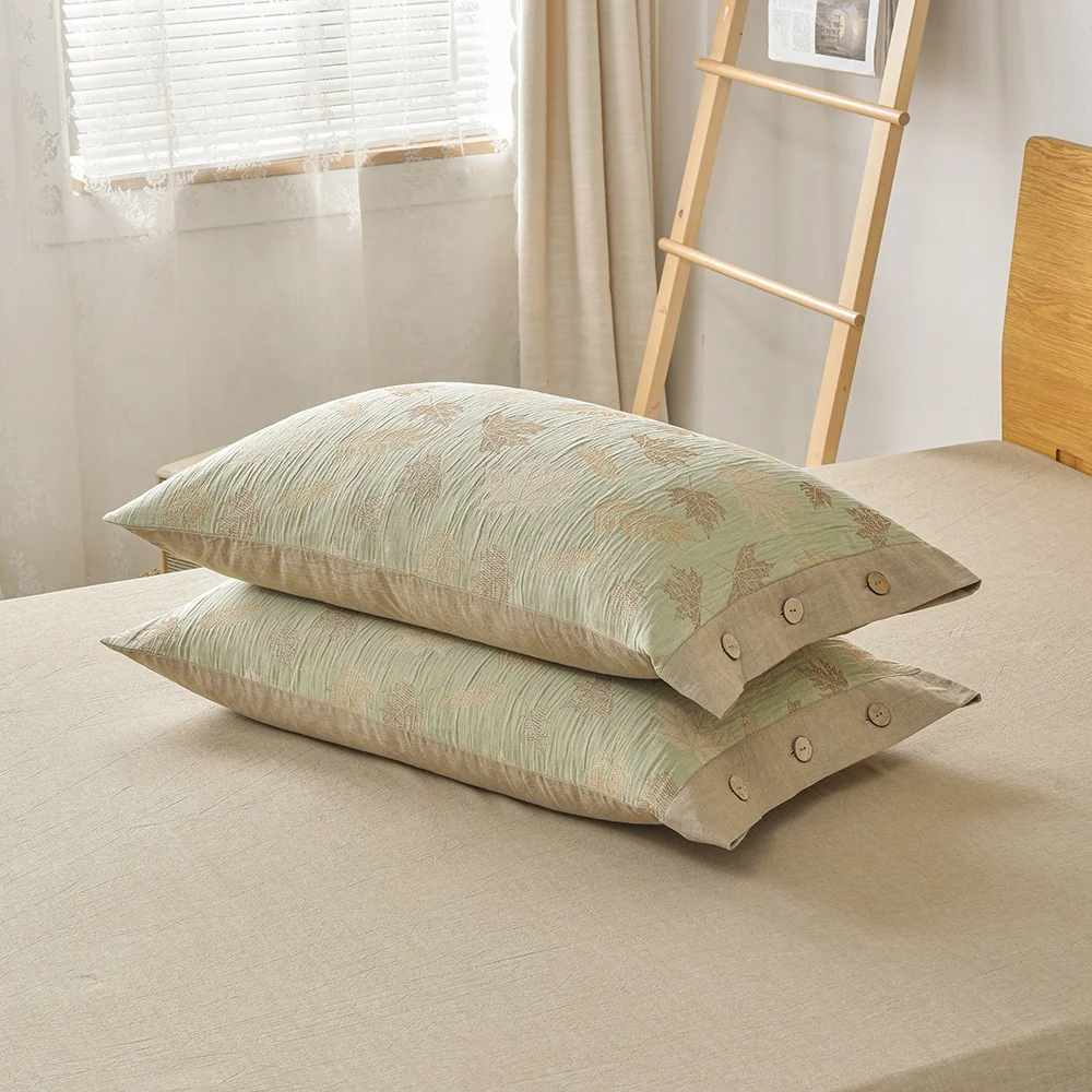100 cotton pale green autumn leave plant farmhouse bed linens bed linen king size online fashion soft for farmhouse holiday
