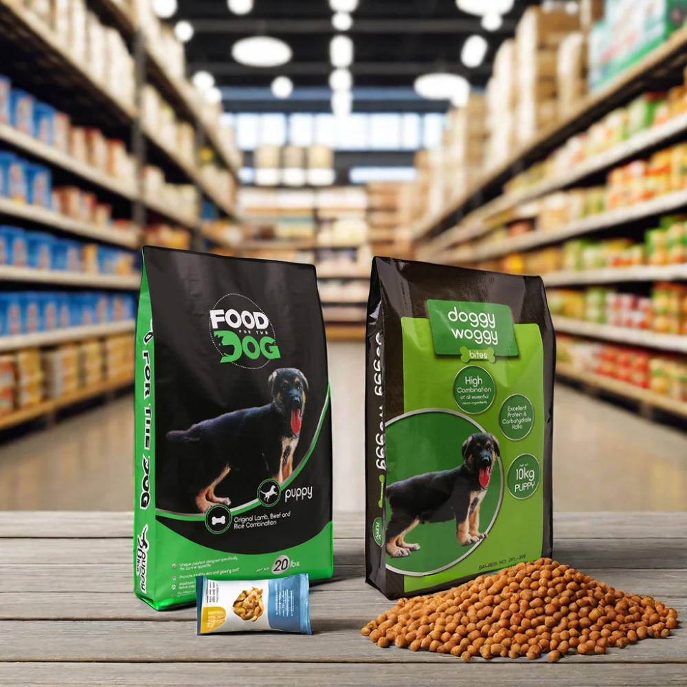 Custom 20lbs Pet Food Packaging Bag Factory PP Woven Sack Moisture Proof Smell Proof Food Grade Dog Food Packaging Bags 50lbs