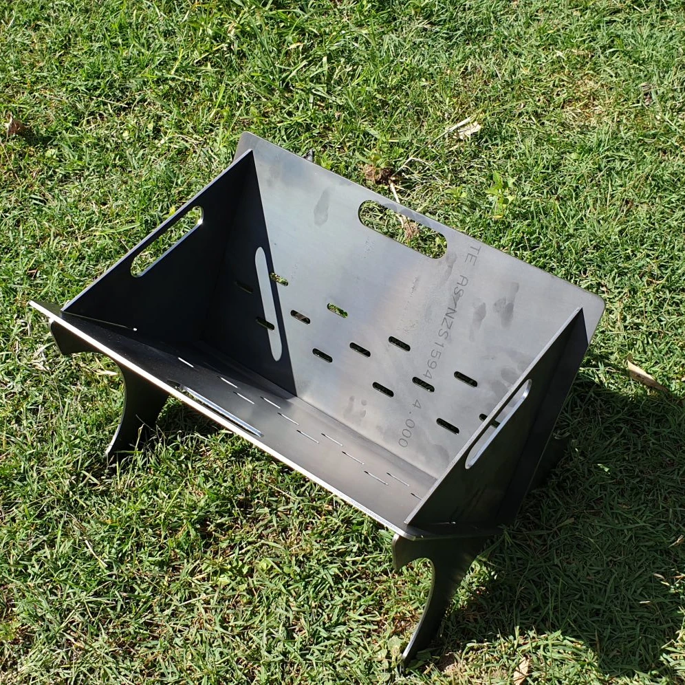 Foldable portable outdoor flat camping steel fire pit