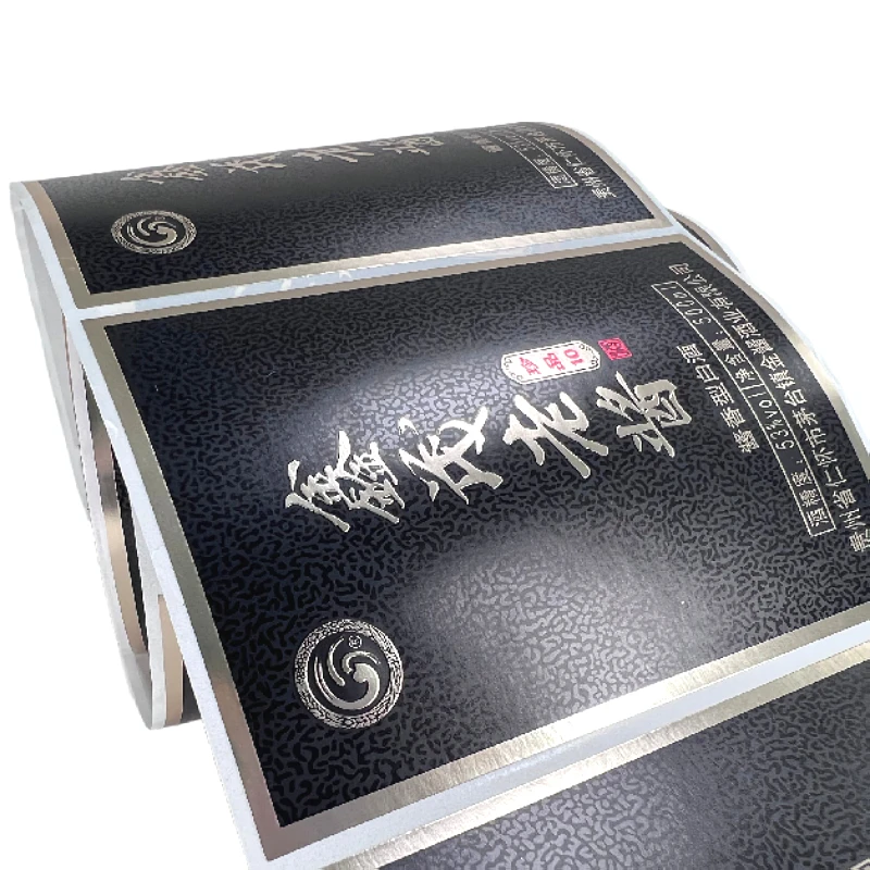 Cheap price black and white stickers labels on wine bottles
