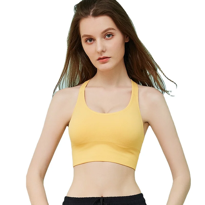 
H6067 High quality adjustable fitness deporte yoga vest shoulder strap widening underwear yoga sports bra 