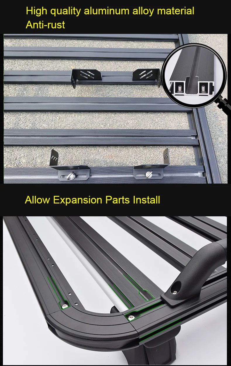 Jeep Custom Stainless Steel Top Roof Cargo Carrier Black Powder Coating Car Roof Rack Basket for Jeep Wrangler
